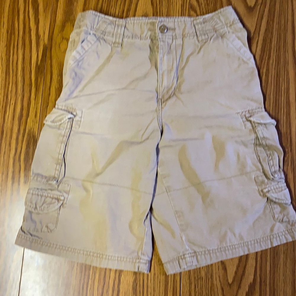 Tan boys cargo shorts, size 16
